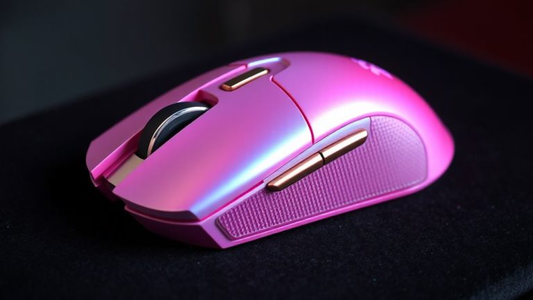 bold pink gaming mice