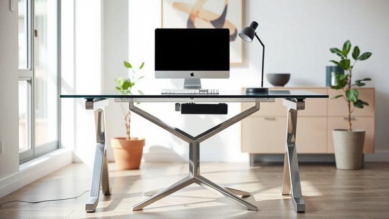 glass streaming desks