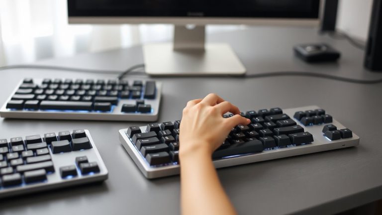 low profile sleek comfort typing