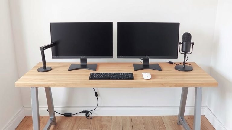 minimalist streaming desk setup
