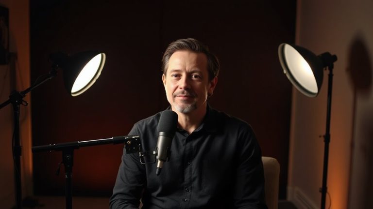 professional podcast lighting setup