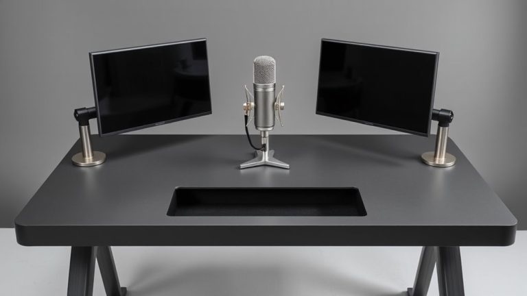 streaming desks with audio space