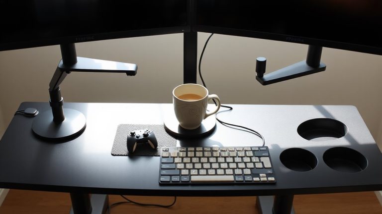 streaming desks with cup holders