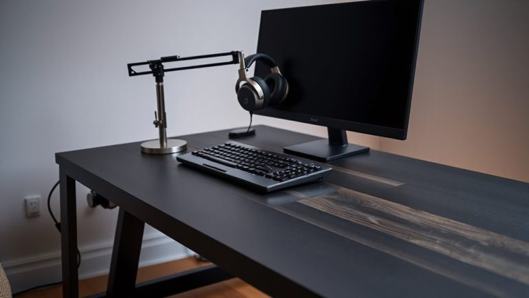 streaming desks with headphone holders