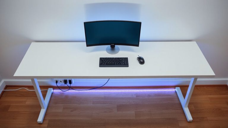 white gaming desks setup